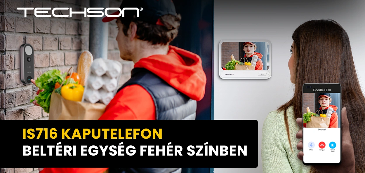 Techson IS716 kaputelefon beltéri egység – elegancia most fehérben is
